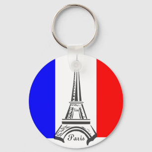 Llavero Paris Eiffel Tower French Flag Keychain