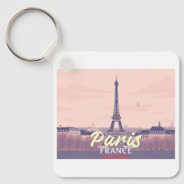 Llavero París Francia Eiffel Tower Pastel Diseño de Viajes