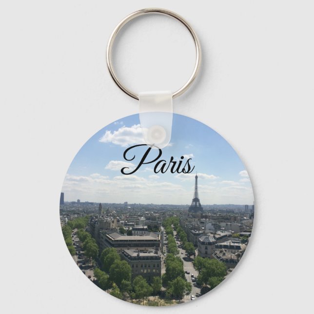 Llavero París Francia Eiffel Tower View Keychain (Anverso)