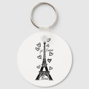 LLAVERO PARIS JE T'AIME EIFFEL TOWER Y HEARTS PRINT