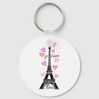 LLAVERO PARIS JE T'AIME EIFFEL Y CORAZONES DE ROPA