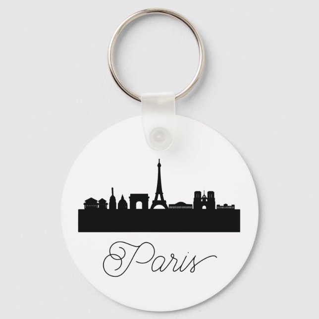Llavero París moderno, Ciudad de Francia | Skyline estiliz (Anverso)