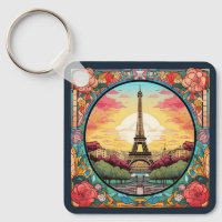 Parisino Sunset Eiffel Tower Paris Floral Francesa