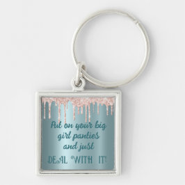 Llavero Parking Rosado/Panties Verde azulada-Big Chica - ¡