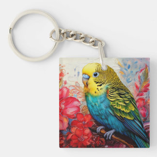 Llavero Parque azul con flores