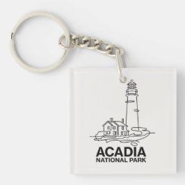 Llavero Parque Nacional Acadia Arte de Línea de Faros