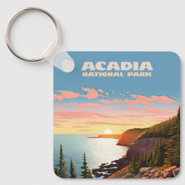Llavero Parque nacional Acadia Maine Coast Retro
