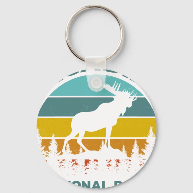 Llavero Parque Nacional Acadia Vintage Moose (Anverso)