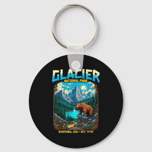 Llavero Parque Nacional Glaciar Montana EE. UU. Retro Vint