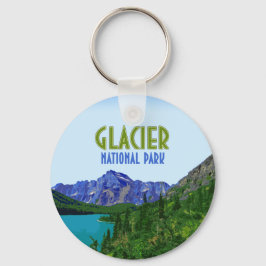 Llavero Parque nacional Glaciar Montana Vintage
