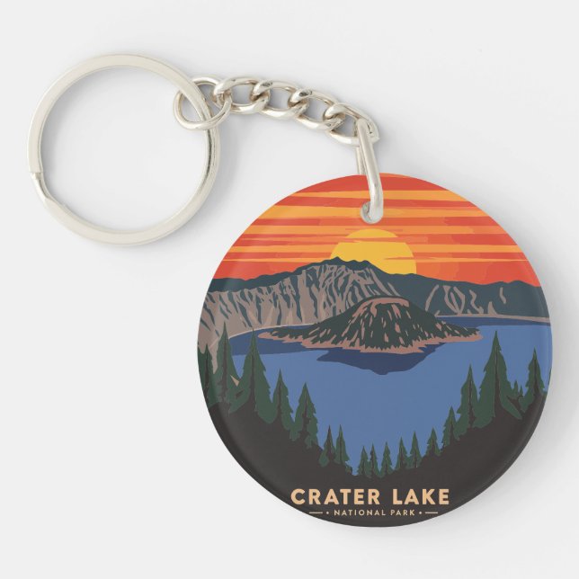 Llavero Parque nacional Lago Crater en Sunset (Frente)