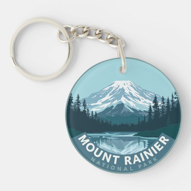 Llavero Parque Nacional Mount Rainier Vintage (Frente)