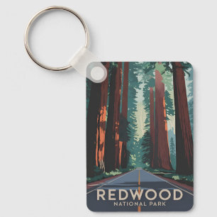 Llavero Parque Nacional Redwood de viaje vintage arte escé