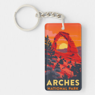 Llavero Parque Nacional Retro Arches Vintage 70