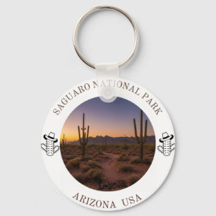 Llavero Parque Nacional Saguaro Atardecer Desierto Arizona