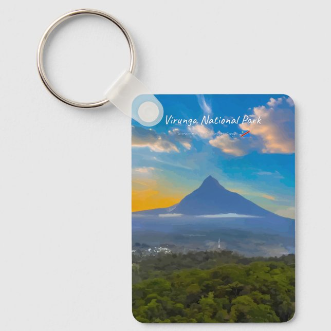 Llavero Parque Nacional Virunga, RD Congo - Clásico Volcán (Anverso)