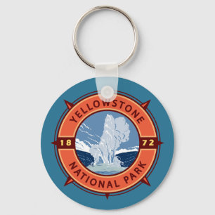 Llavero Parque nacional Yellowstone Compass Retro Emblem