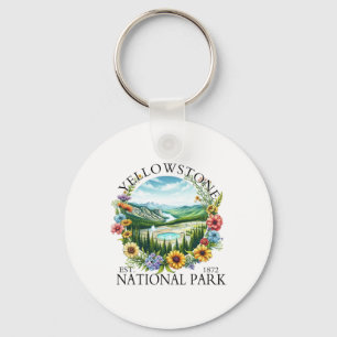 Llavero Parque Nacional Yellowstone Floral Senderismo Camp