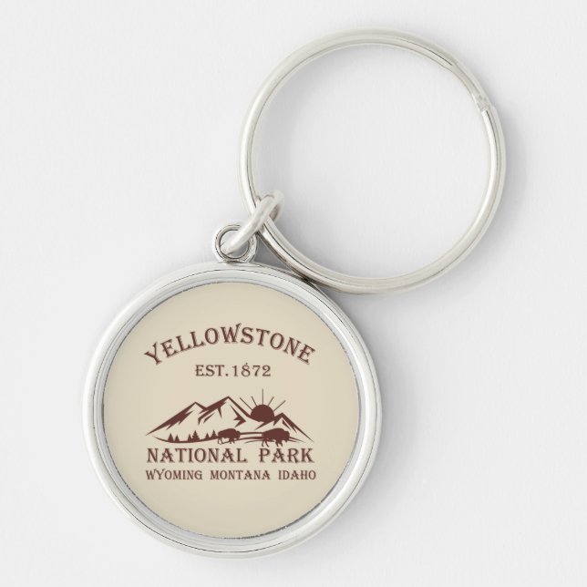 Llavero Parque Nacional Yellowstone Vintage (Frente)