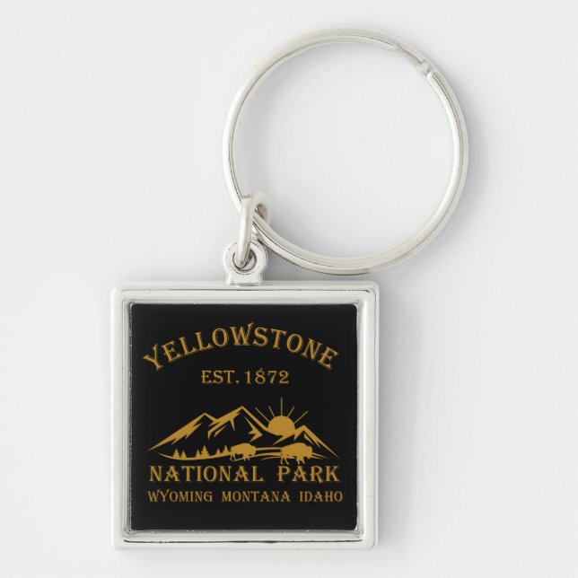 Llavero Parque Nacional Yellowstone Vintage (Frente)