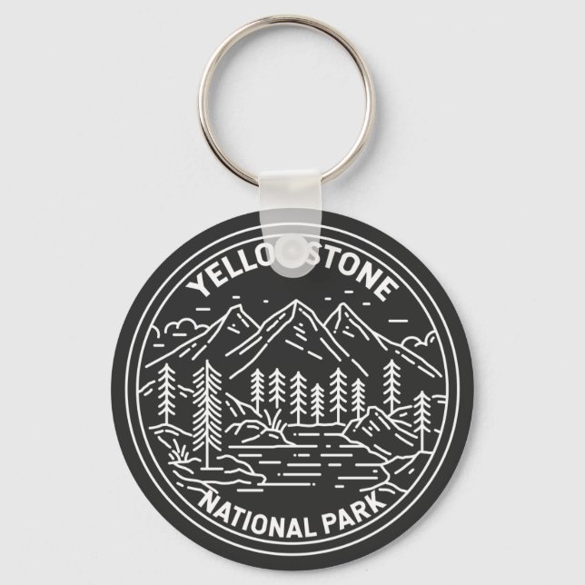 Llavero Parque nacional Yellowstone Vintage Monoline (Anverso)