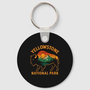 Llavero Parque Nacional Yellowstone Wyoming Búfalo Bisonte