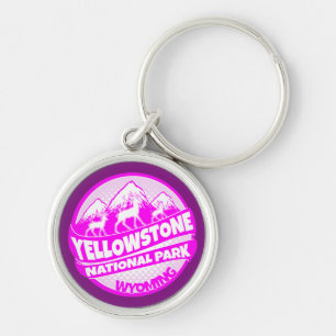 Llavero Parque nacional Yellowstone Wyoming pink keychain