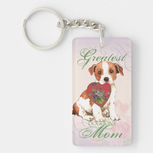 Llavero Parson Russell Terrier Heart Mom (Frente)