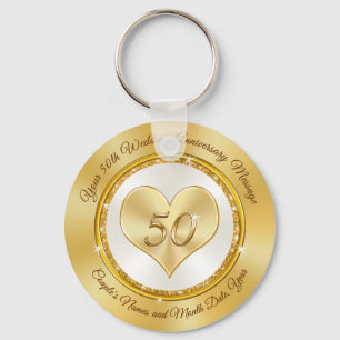 Llavero Partido Aniversario Dorado Personalizado favorece 