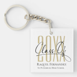 Llavero Partido de Graduación de Collage de Guión Moderno