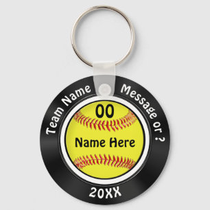 Llavero Partidos de Softball Personalizados en Blanco y Ne