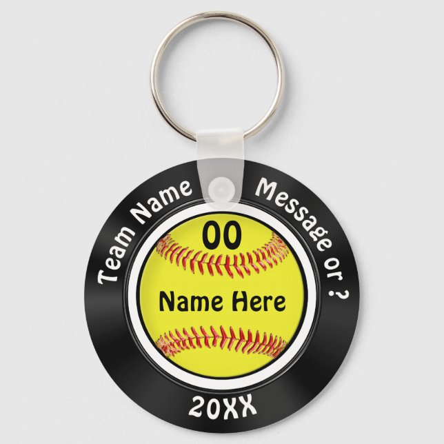 Llavero Partidos de Softball Personalizados en Blanco y Ne (Anverso)