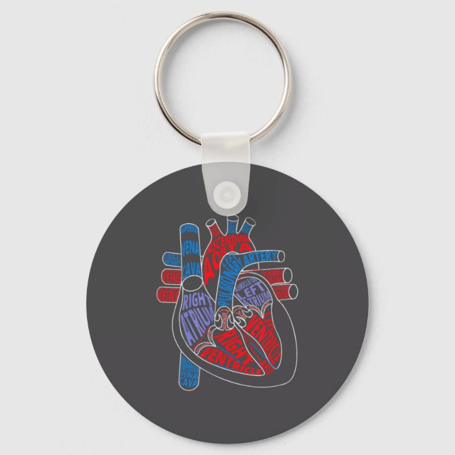 Llavero Parts Of Heart Anatomical Heart Gift For Cardiolog (Anverso)