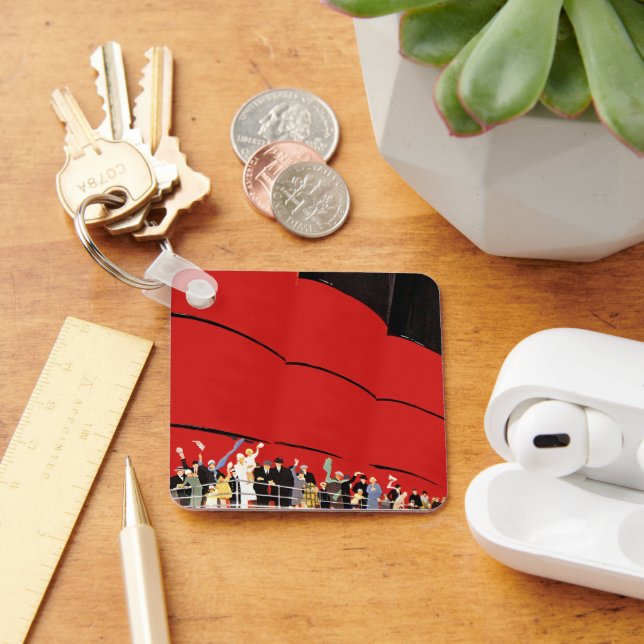 Llavero Pasajeros de barcos de crucero vintage despidiendo (Escritorio )