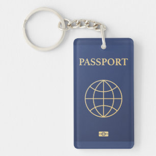 Llavero Pasaporte Azul Adorable Accesorio de Viaje Lindo