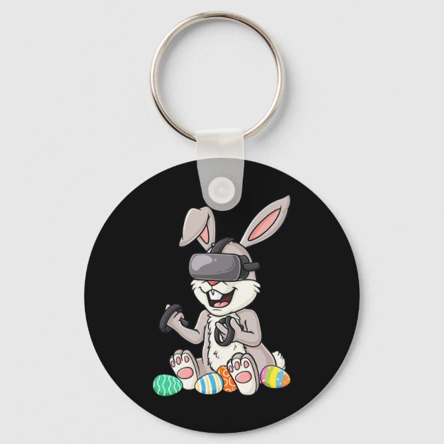 Llavero Pascua Bunny Gamer Fun Eggs Jugando Niños Niños Ki (Anverso)