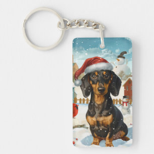 Llavero Pascua de Dachshund, Navidad alegre en el país de