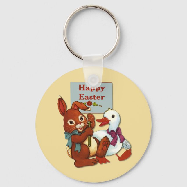 Llavero Pascua de pato y conejo (Anverso)