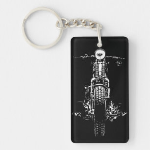 Llavero Paseo Retro: Diseño de Motocicleta Pintado a Mano