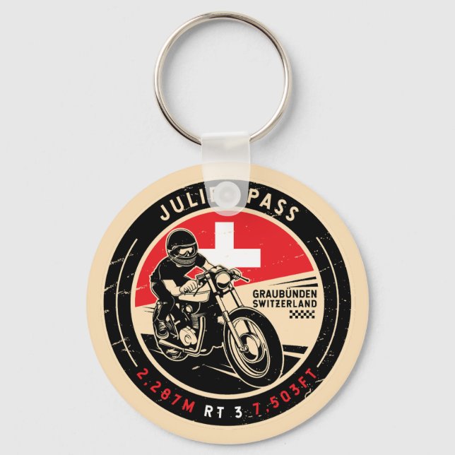 Llavero Paso de Julier | Suiza | Motocicleta (Anverso)