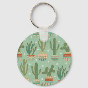 Llavero Paso del suroeste de Geo   Patrón de cactus pulido