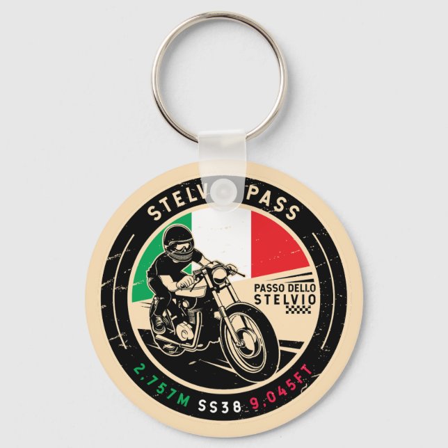 Llavero Paso Stelvio | Passo Dello Stelvio | Motocicleta (Anverso)