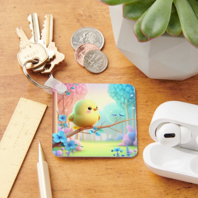 Llavero Pastel Bloom Keychain — Floral Charm for Bags & Ke (Escritorio )