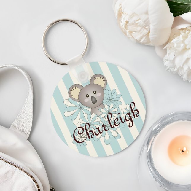 Llavero Pastel Blue Stripe Cute Baby Koala Kids (Subido por el creador)