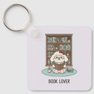 Llavero Pastel Book Lover Poodle Cachorro Perro Tea Cozy