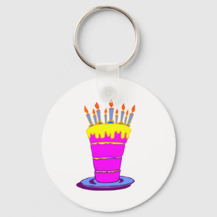Llavero Pastel de cumpleaños rosado gigante