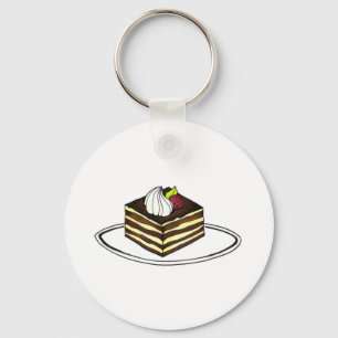 Llavero Pastel de postre de frambuesa tiramisu