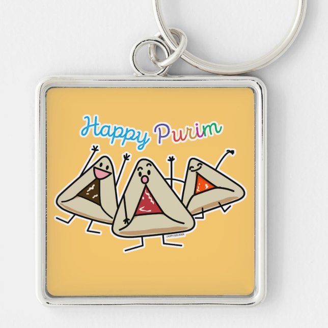 Llavero Pastel de Purim hamantaschen Sameach Oznei Haman (Frente)