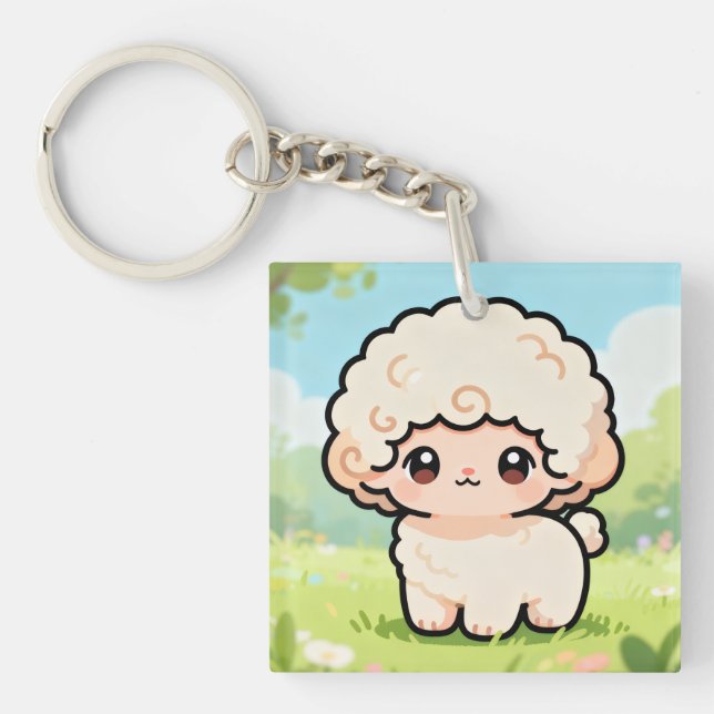 Llavero Pastel Fluffy Lamb Keychain (Frente)