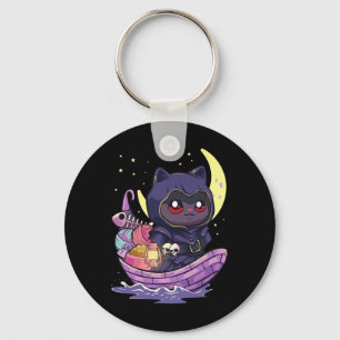 Llavero Pastel Gótico Kawaii Anime Ferryman Cat Con Yarn C